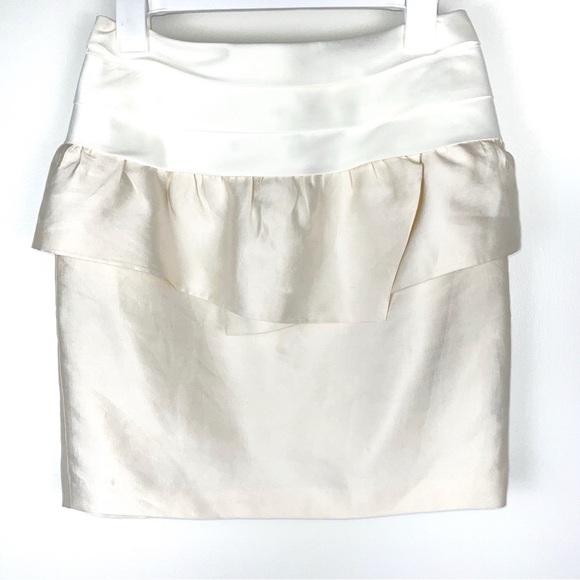 Reiss Off White Cream Peplum Mini Skirt - Size US 4 - Picture 1 of 7